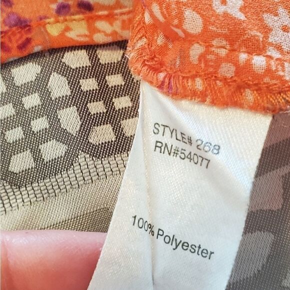 CAbi Orange Floral Petals Layered Tank Top - Picture 5 of 5